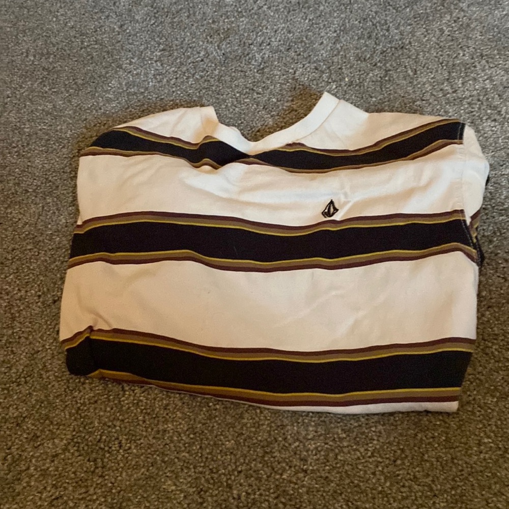 Youth large Volcom striped shirt 12-14